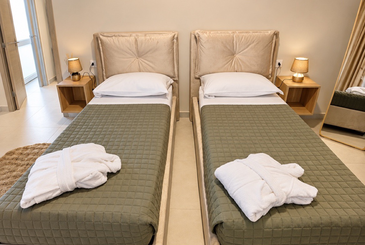 A bedroom of the apartment