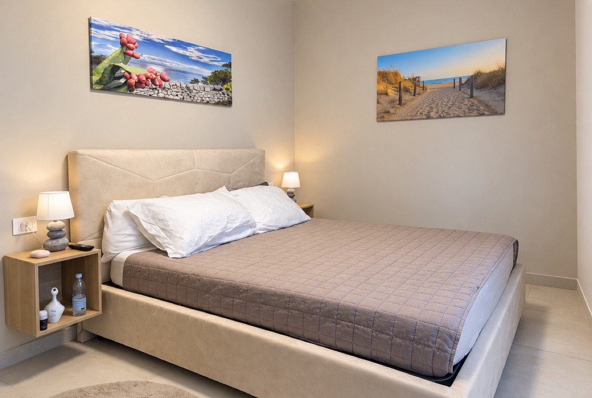 A bedroom of the apartment